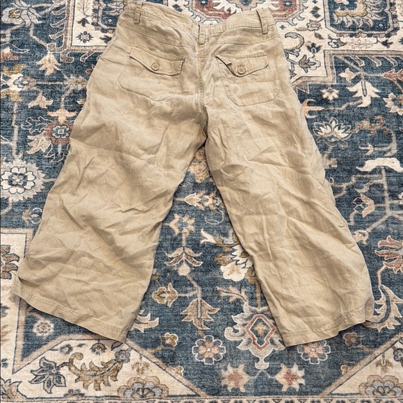 Willi Smith 100% Linen Size 8 Kate Fit Khaki Chinos Relaxed Fit - Picture 6 of 9